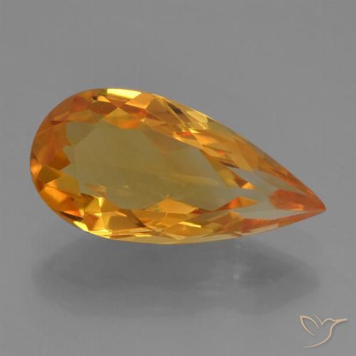 2.33ct Natürlicher Tiefes Orange-Gold Citrin, Birnenform, VVS-VS