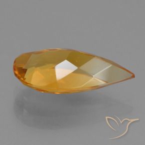 9,17 ctw natürlicher Tiefes Orange-Gold Citrin, Birnenform, VVS-VS