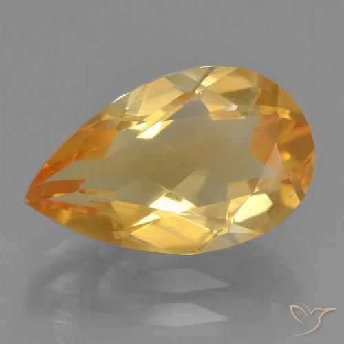 2.41ct Natürlicher Mittel-Dunkelgold Citrin, Birnenform, VVS-VS