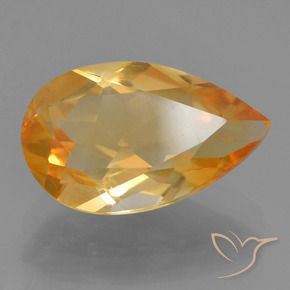 9,17 ctw natürlicher Mittel-Dunkelgold Citrin, Birnenform, VVS-VS
