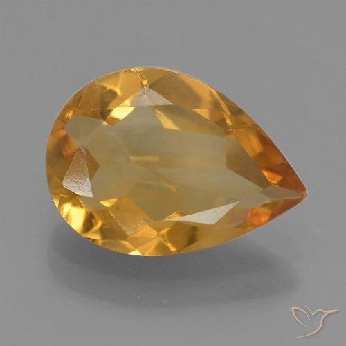 1.90ct Natürlicher Tiefes Orange-Gold Citrin, Birnenform, VVS-VS