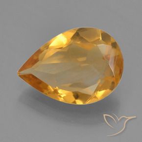 9,17 ctw natürlicher Tiefes Orange-Gold Citrin, Birnenform, VVS-VS