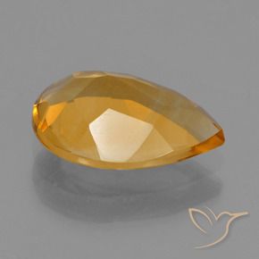 9,17 ctw natürlicher Tiefes Orange-Gold Citrin, Birnenform, VVS-VS