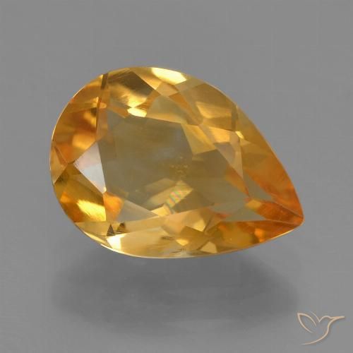 2.07ct Natürlicher Tiefes Orange-Gold Citrin, Birnenform, VS