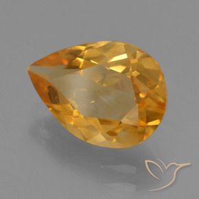 9,17 ctw natürlicher Tiefes Orange-Gold Citrin, Birnenform, VS