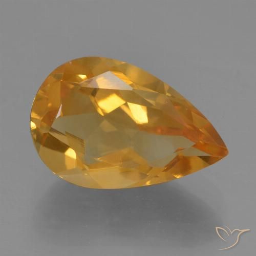 2.42ct Natürlicher Tiefes Orange-Gold Citrin, Birnenform, VS