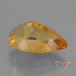 9,17 ctw natürlicher Tiefes Orange-Gold Citrin, Birnenform, VS