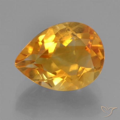 2.63ct Natürlicher Tiefes Orange-Gold Citrin, Birnenform, VS