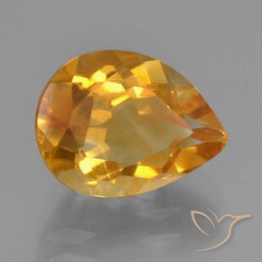 9,17 ctw natürlicher Tiefes Orange-Gold Citrin, Birnenform, VS