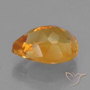 9,17 ctw natürlicher Tiefes Orange-Gold Citrin, Birnenform, VS