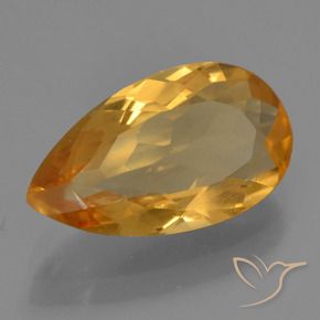9,17 ctw natürlicher Tiefes Orange-Gold Citrin, Birnenform, VVS-VS