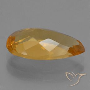 9,17 ctw natürlicher Tiefes Orange-Gold Citrin, Birnenform, VVS-VS