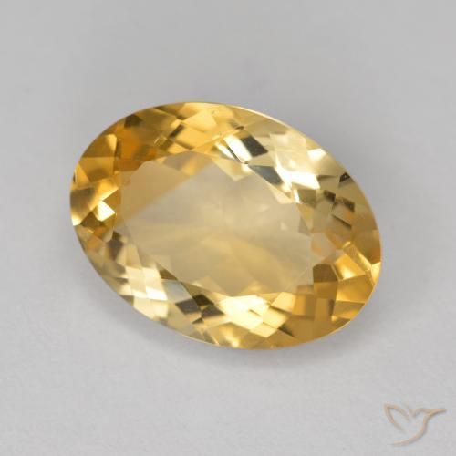 9,17 ctw natürlicher Golden Citrin, Oval, VVS-VS