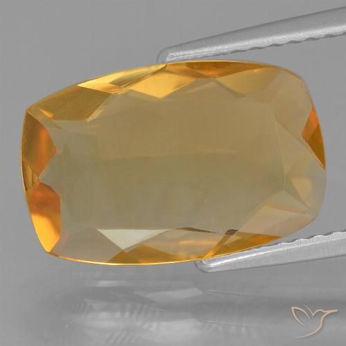 3.55ct Natürlicher Tiefes Orange-Gold Citrin, Kissen, VVS-VS