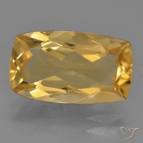 3.96ct Natürlicher Mittel-Dunkelgold Citrin, Kissen, VS