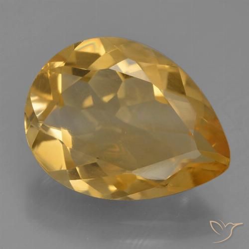 4.72ct Natürlicher Mittel-Dunkelgold Citrin, Birnenform, VS