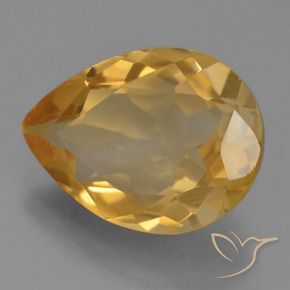 9,17 ctw natürlicher Mittel-Dunkelgold Citrin, Birnenform, VS