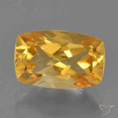 2.65ct Natürlicher Mittelgold Citrin, Kissen, VVS-VS