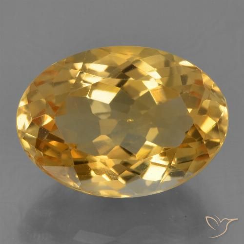 4.11ct Natürlicher Tiefes Goldorange Citrin, Oval, VS