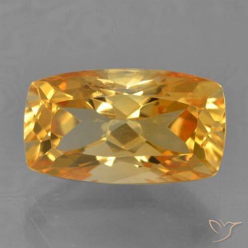 4.24ct Natürlicher Dunkelorange-Gold Citrin, Kissen, VVS-VS