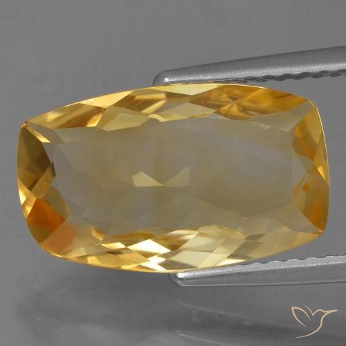 4.01ct Natürlicher Tiefes Goldorange Citrin, Kissen, VVS-VS