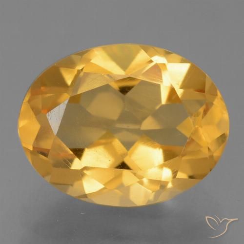 2.10ct Natürlicher Mittel-Helles Orange-Gold Citrin, Oval, VS