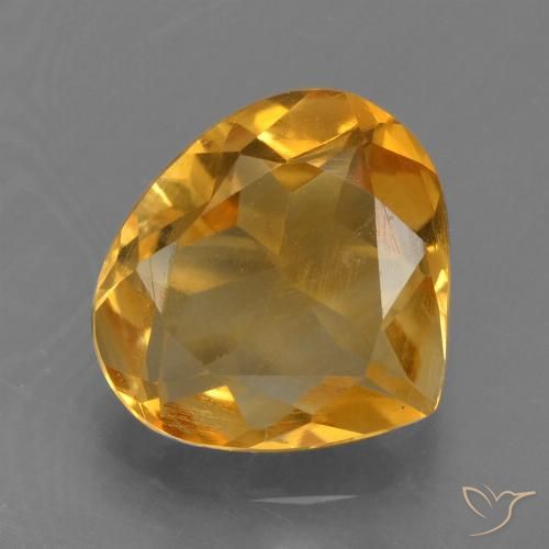 1.86ct Natürlicher Dunkelorange-Gold Citrin, Birnenform, VS