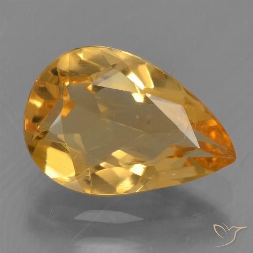 1.89ct Natürlicher Dunkelorange-Gold Citrin, Birnenform, VVS-VS