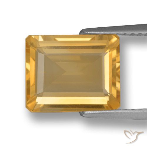 3.20ct Natürlicher Hellorange-Gold Citrin, Smaragdschliff, VVS-VS