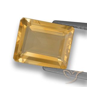 9,17 ctw natürlicher Hellorange-Gold Citrin, Oktagonschliff, VVS-VS