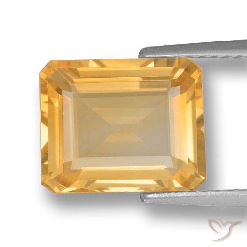 4.04ct Natürlicher Mittleres Gold Citrin, Smaragdschliff, VVS