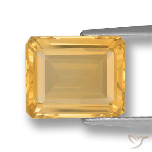 4.43ct Natürlicher Mittleres Gold Citrin, Smaragdschliff, VVS