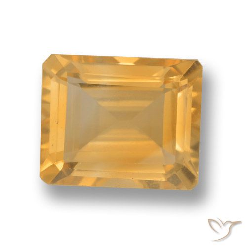 4.21ct Natürlicher Hellorange-Gold Citrin, Smaragdschliff, VVS-VS