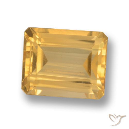 4.31ct Natürlicher Mittleres Gold Citrin, Smaragdschliff, VVS-VS