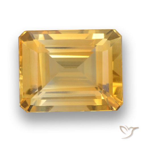 4.01ct Natürlicher Mittel-Helles Orange-Gold Citrin, Smaragdschliff, VVS