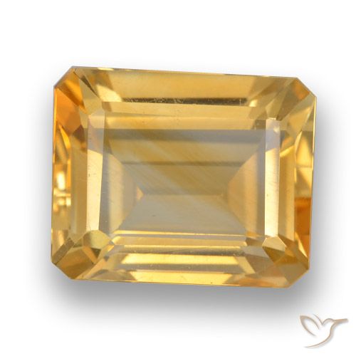 4.24ct Natürlicher Mittel-Helles Orange-Gold Citrin, Smaragdschliff, VVS-VS