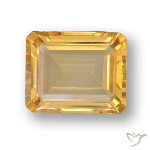 3.85ct Natürlicher Mittel-Helles Orange-Gold Citrin, Smaragdschliff, VVS