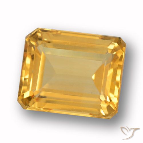 4.64ct Natürlicher Mittel-Helles Orange-Gold Citrin, Smaragdschliff, VVS-VS