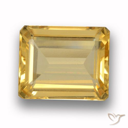 4.10ct Natürlicher Mittleres Gold Citrin, Smaragdschliff, VVS-VS