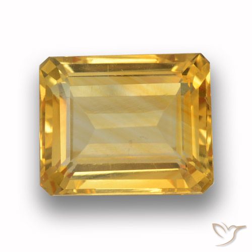 4.09ct Natürlicher Mittleres Gold Citrin, Smaragdschliff, VVS