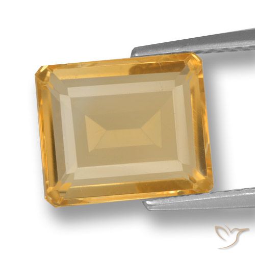 3.84ct Natürlicher Orange-Gold Citrin, Smaragdschliff, VVS-VS