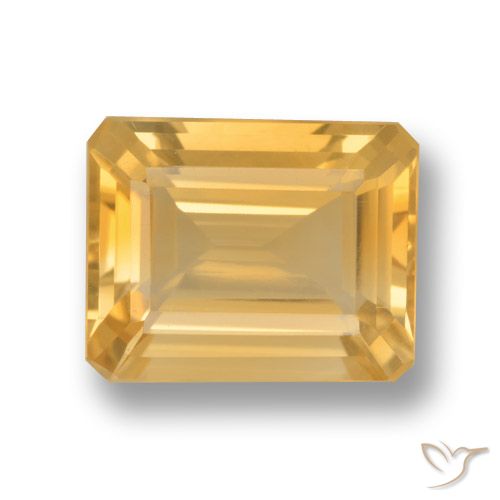 3.80ct Natürlicher Golden Citrin, Smaragdschliff, VVS-VS