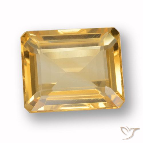 4.38ct Natürlicher Mittleres Gold Citrin, Smaragdschliff, VVS