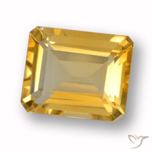 3.76ct Natürlicher Orange-Gold Citrin, Smaragdschliff, VVS