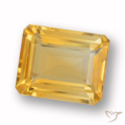4.03ct Natürlicher Mittleres Gold Citrin, Smaragdschliff, VVS-VS