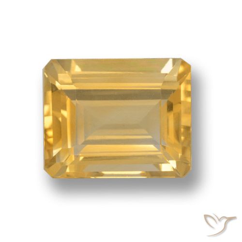 4.20ct Natürlicher Mittleres Gold Citrin, Smaragdschliff, VVS