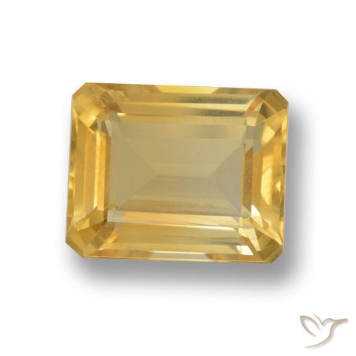 4.32ct Natürlicher Mittleres Gold Citrin, Smaragdschliff, VVS