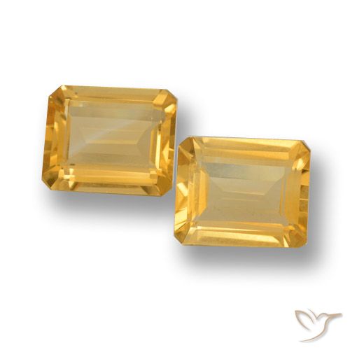 7.53ctw Natürlicher Golden Citrin, Smaragdschliff, VVS-VS