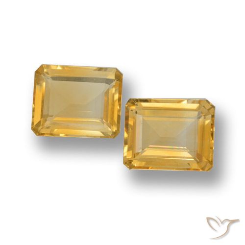 7.28ctw Natürlicher Mittleres Gold Citrin, Smaragdschliff, VVS-VS