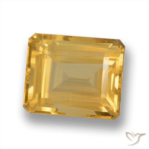 7.28ct Natürlicher Hellorange-Gold Citrin, Smaragdschliff, VVS-VS